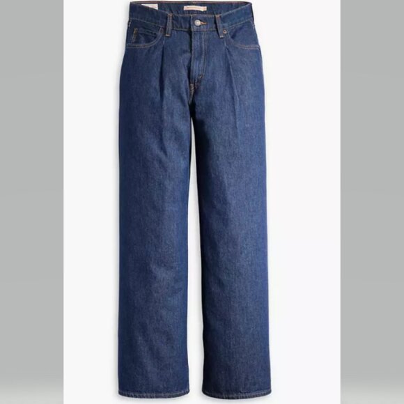 Levis Premium Baggy Dad Wide Leg Jeans Dark Wash Lets Get Lost Again NWT - Picture 5 of 6